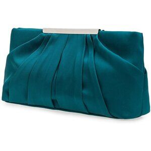 ⚡ Women's Elegant Evening Pleated Satin Simple Classy Formal Green Clutch Bag